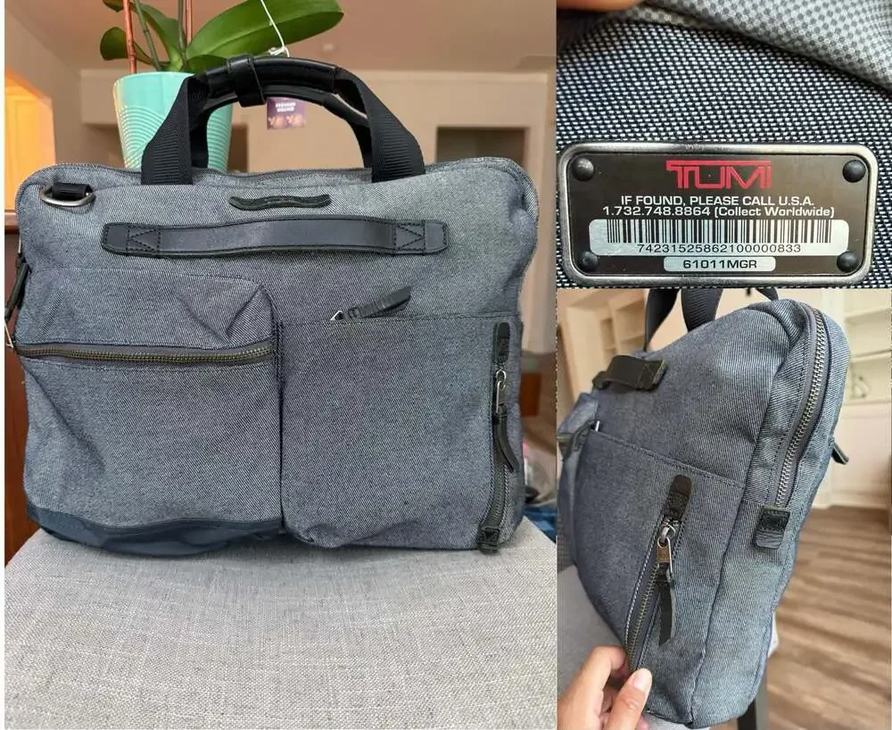Tumi Alpha Bravo Slim Briefcase in Charcoal Grey Ballistic Nylon